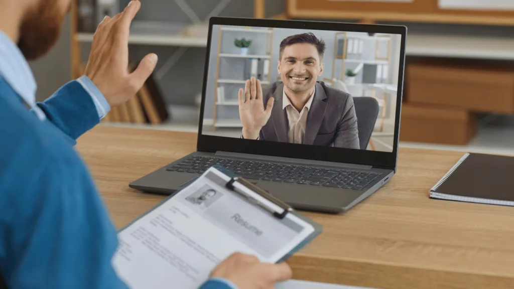 Hiring manager interviewing candidates for customer service roles