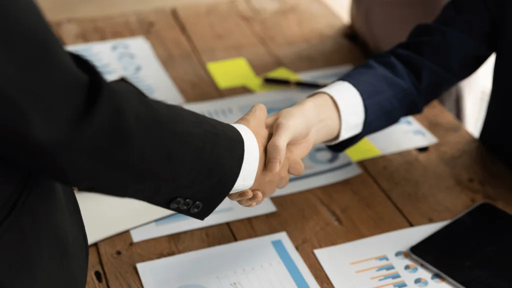 Close up of handshake