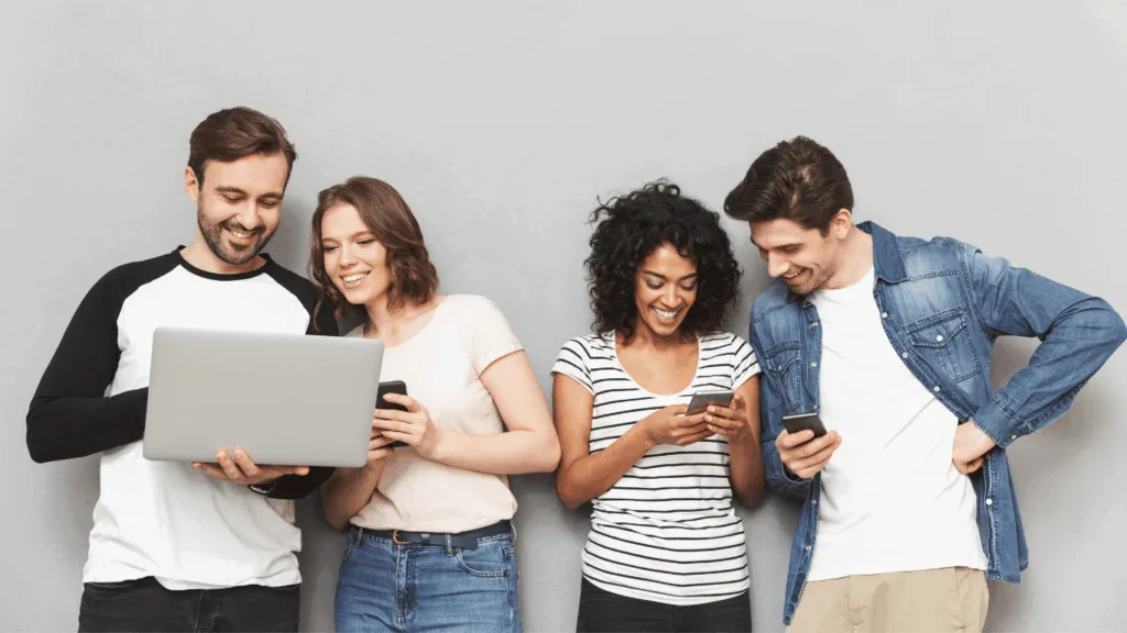 Online customers using different communication channels