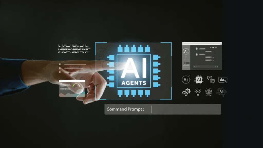 Illustration showing ai agents being used for customer service