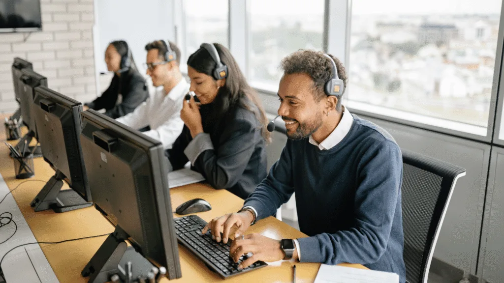 Human customer service agents hard at work